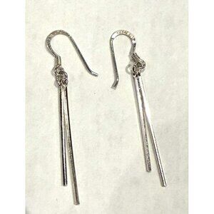 IBB TH MODERNIST STERLING SILVER DANGLE 2" EARRINGS FRENCH WIRE EUC